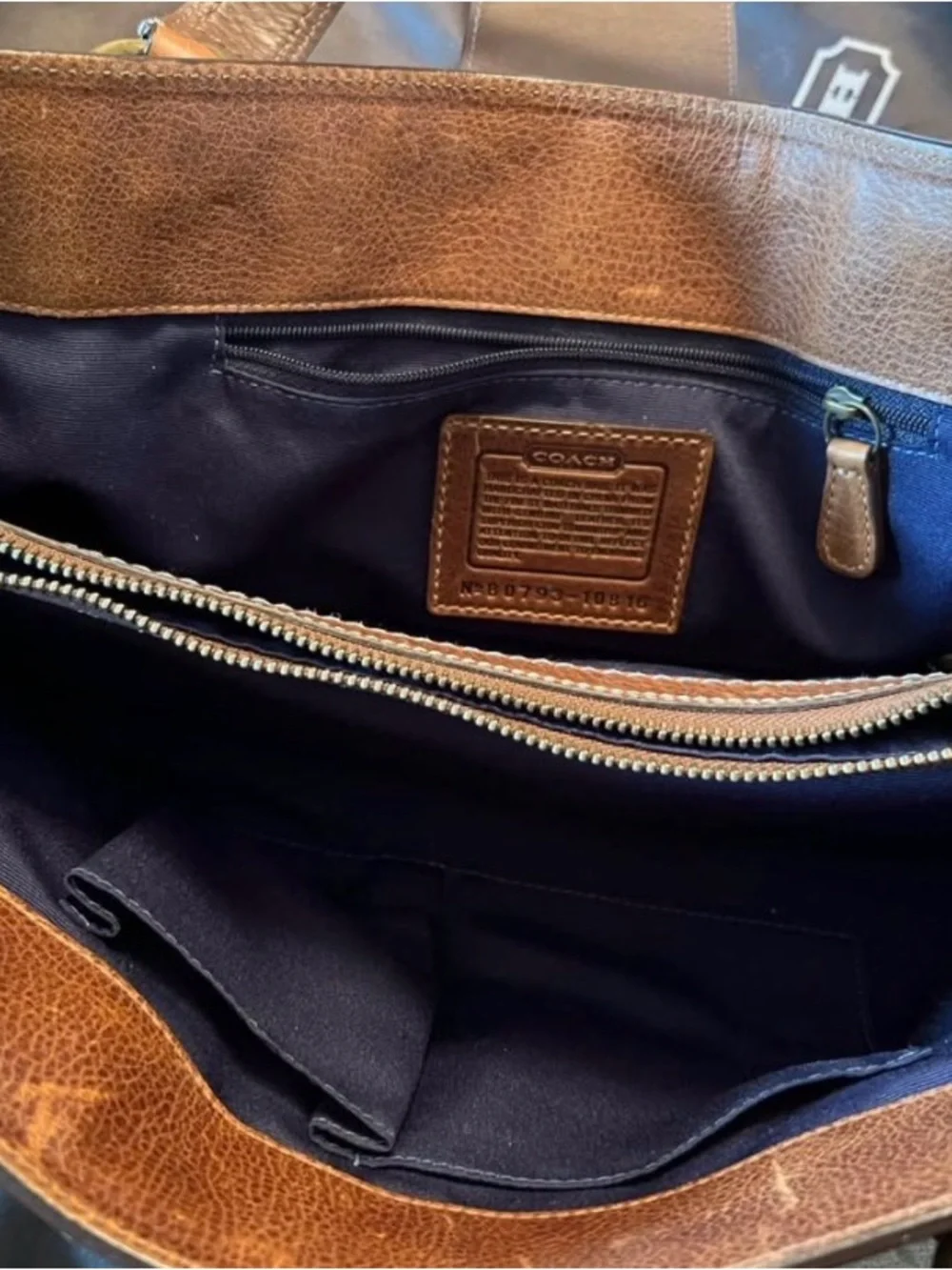 Coach Patchwork Satchel in Brown, Blue, Purple